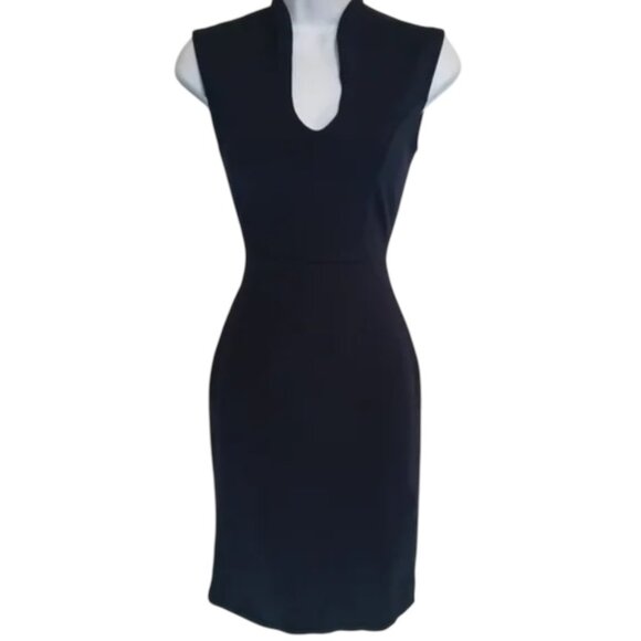 Rolla Coster Dresses & Skirts - Rolla Coster Navy Blue Bodycon Midi Dress w/ Gold Exposed Back Zipper
